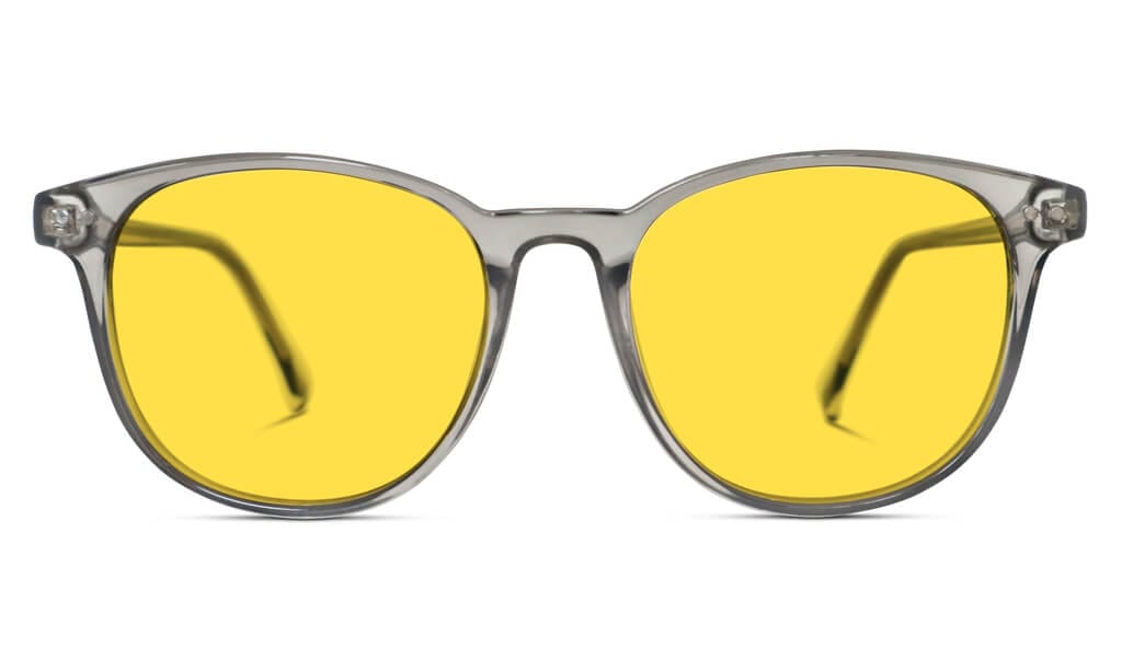 BlockBlueLight Blue Light Filter Glasses - Yellow Lens DayMax Billie Glasses - Pearl Grey