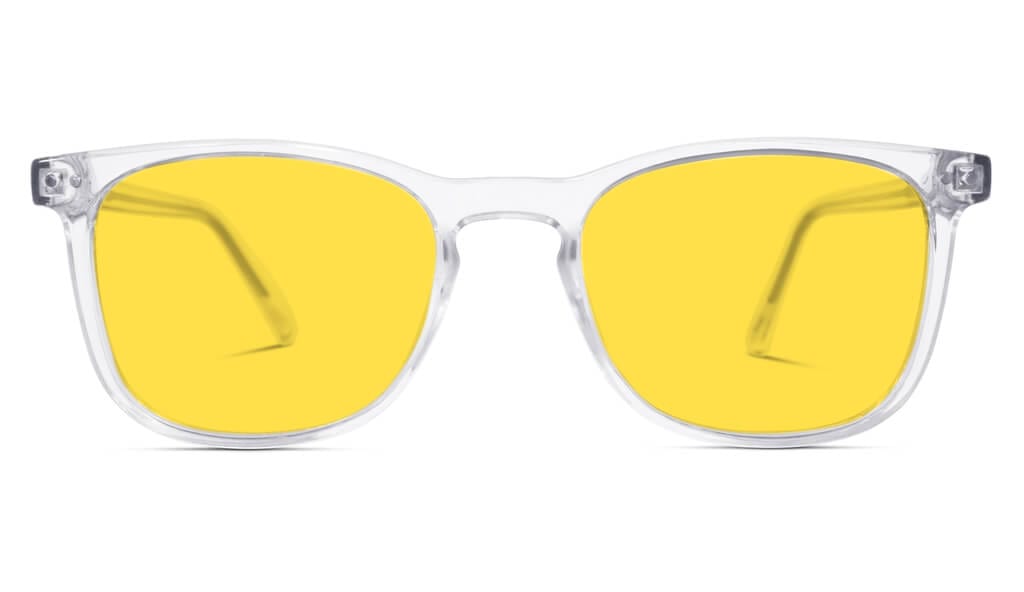 BlockBlueLight Blue Light Filter Glasses - Yellow Lens DayMax Taylor Glasses - Crystal