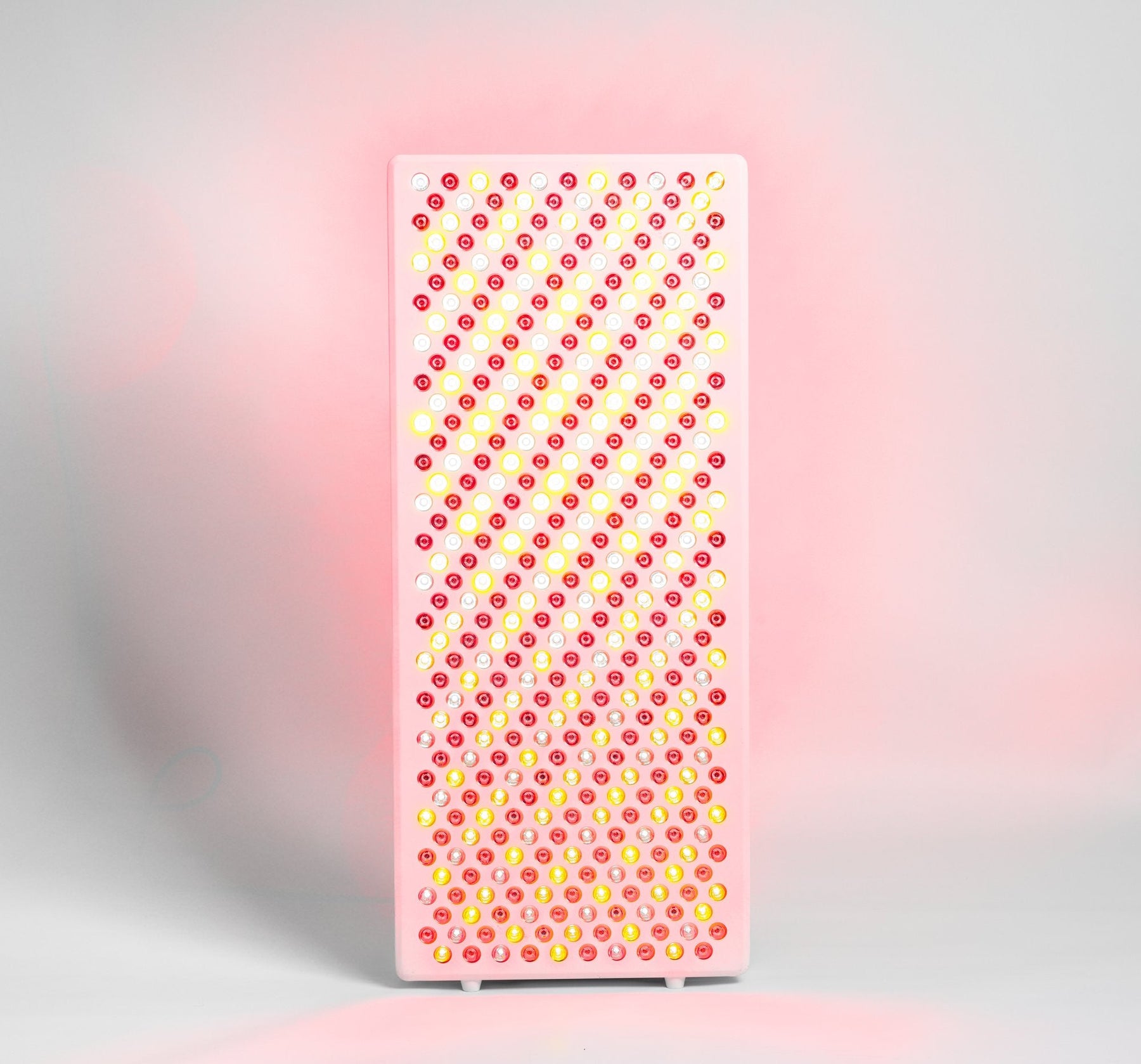 Front view of the Mega Plus panel with amber, red and near-infrared LEDs illuminated