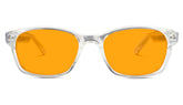 BlockBlueLight Blue Light Blocking Glasses - Amber Lens SunDown Wayfarer Blue Blocking Glasses - Crystal