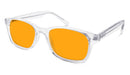 BlockBlueLight Blue Light Blocking Glasses - Amber Lens SunDown Wayfarer Blue Blocking Glasses - Crystal