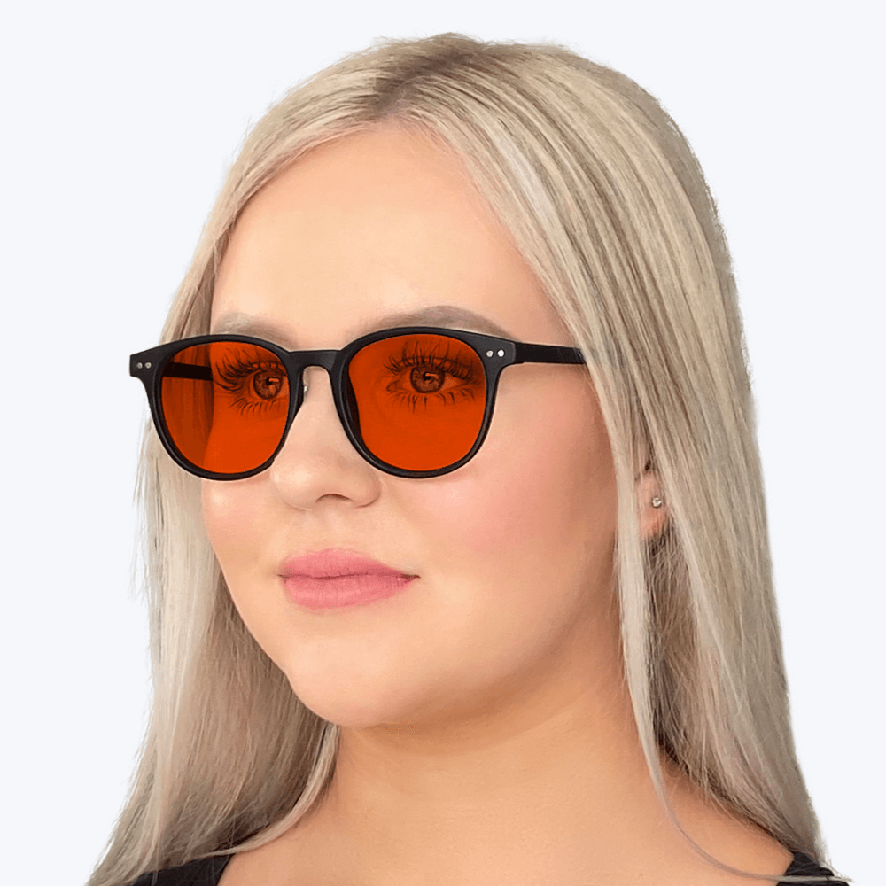 BlockBlueLight Blue Light Blocking Glasses - Red Lens NightFall Billie Blue Blocking Glasses - Black