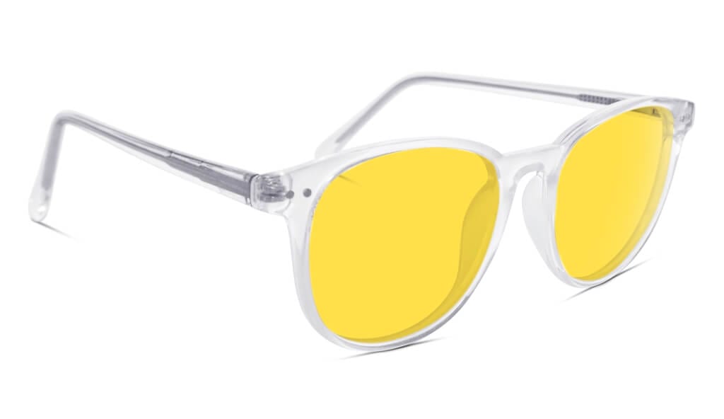 BlockBlueLight Blue Light Filter Glasses - Yellow Lens DayMax Billie Glasses - Crystal