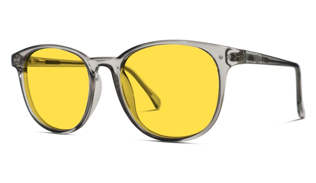 BlockBlueLight Blue Light Filter Glasses - Yellow Lens DayMax Billie Glasses - Pearl Grey