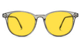 BlockBlueLight Blue Light Filter Glasses - Yellow Lens DayMax Billie Glasses - Pearl Grey