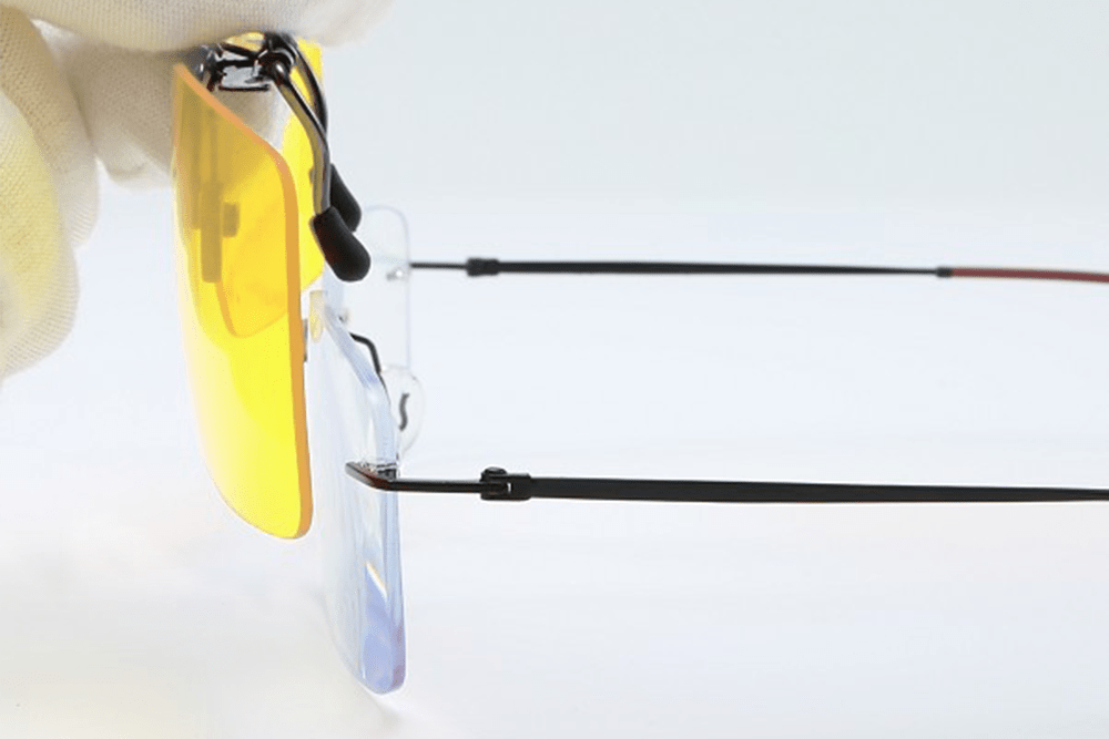 BlockBlueLight Blue Light Filter Glasses - Yellow Lens DayMax Clip-on Glasses