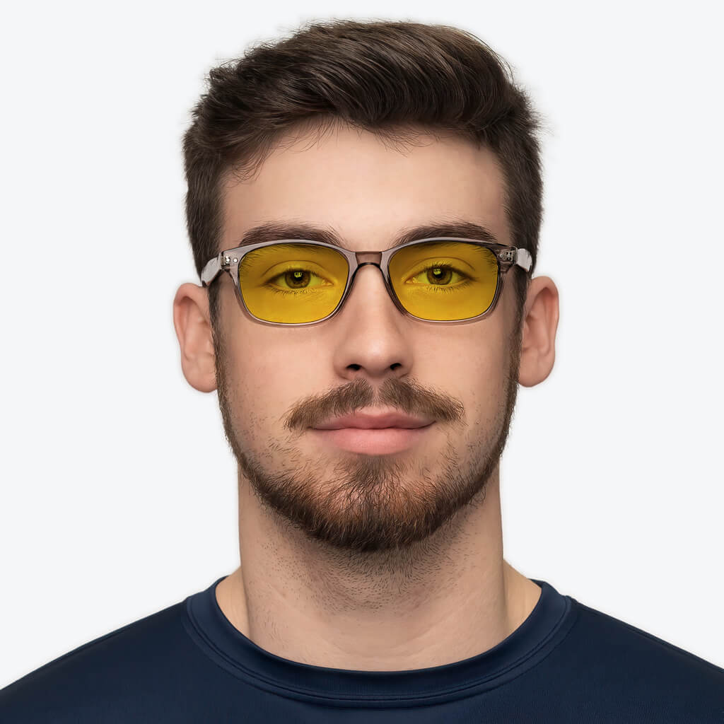 BlockBlueLight Blue Light Filter Glasses - Yellow Lens DayMax Wayfarer Glasses - Pearl Grey