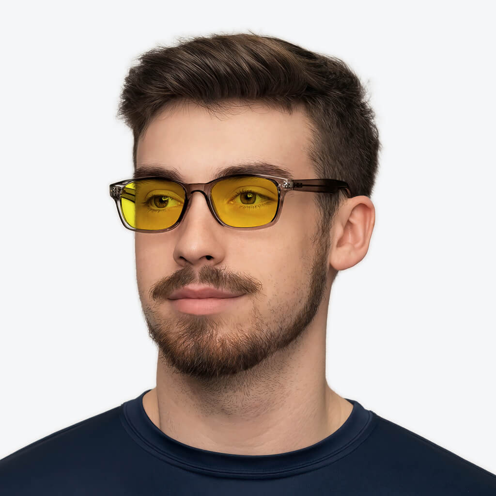 BlockBlueLight Blue Light Filter Glasses - Yellow Lens DayMax Wayfarer Glasses - Pearl Grey