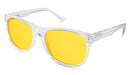 BlockBlueLight Blue Light Filter Glasses - Yellow Lens Kids DayMax Wayfarer Glasses - Crystal