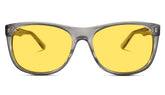 BlockBlueLight Blue Light Filter Glasses - Yellow Lens Kids DayMax Wayfarer Glasses - Pearl Grey