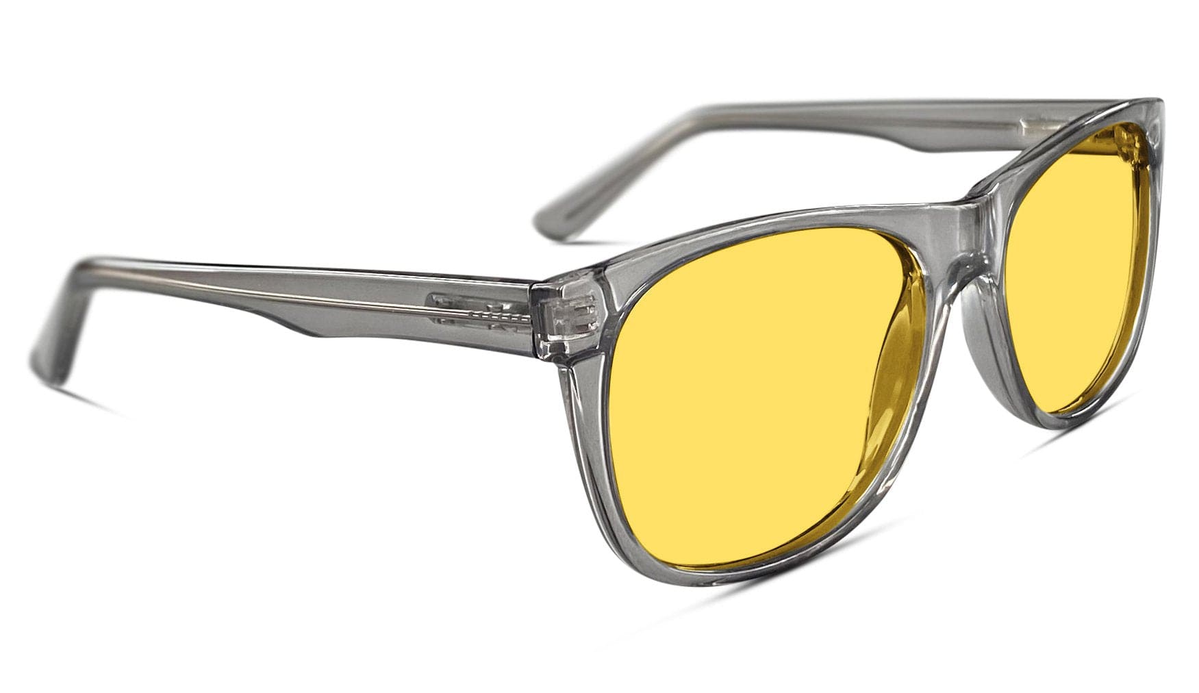 BlockBlueLight Blue Light Filter Glasses - Yellow Lens Kids DayMax Wayfarer Glasses - Pearl Grey